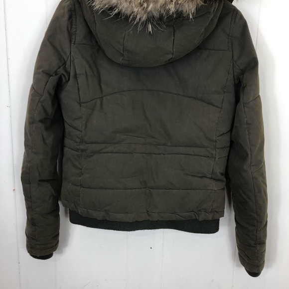 Sud Express Down Bomber Jacket Fur Hood Sz S - Picture 16 of 16